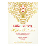 Fancy Flourishes Golden Bridal Shower Invitation