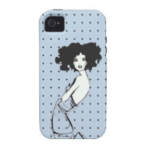 Fancy Girl Pastel Blue Case Case-Mate iPhone 4 Cases