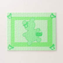 Fancy Green Teddy Bear Puzzle