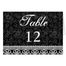 Fancy Lace Wedding Table Number Cards