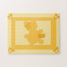 Fancy Orange Teddy Bear Puzzle