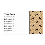 Fancy Pattern with Crows. Black and Beige. Business Card Template
