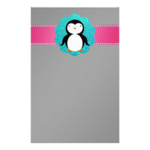 Fancy penguin stationery paper