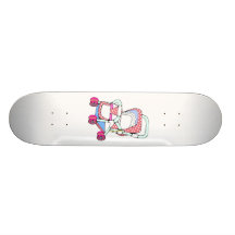 Fancy pink baby stroller graphic skate board
