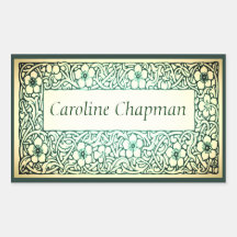 Fancy Scroll Border Rectangular Stickers