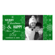 Fancy Snowflake Christmas & New Years Photo Cards