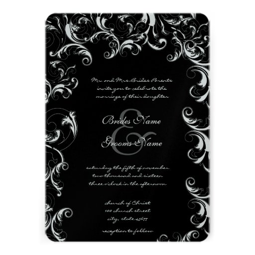 Fancy Swirl Wedding Invitation