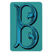 Fancy Vintage Monogram B Rectangular Magnets