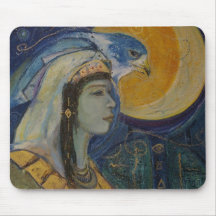 Fantasy Egyptian Falcoln Moon Goddess Mousepad