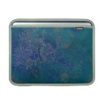 Fantasy Flowers in Bluegreen MacBook Sleeves