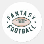 Fantasy Football Champion Round Stickers