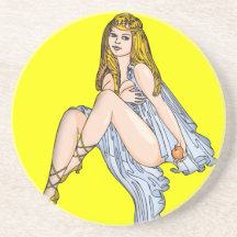 Fantasy Girl Forbidden Fruit Sandstone Coaster