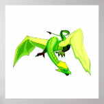 Fantasy Green Dragon Print