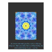 Far Eastern Inspired Art with Lao Tzu Life Quote Post Card