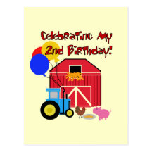 Farm 2nd Birthday Tshirts and Gifts Post Card