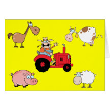 Farm animals and Tractor Card