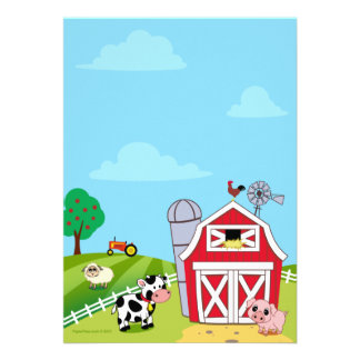 Farm Animals Baby Shower Invitations