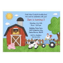 Farm Animals Birthday Party Invitation