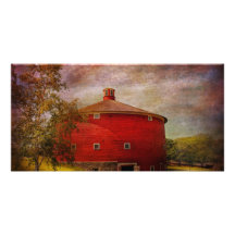 Farm - Barn - Red round barn Personalized Photo Card