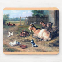 Farm Goat Kids Pigeons Mouse Pad