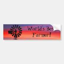Farm Rainbow Color Farming World's Best Farmer Bumper Stickers