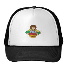 Farmer Boy Straw Hat Tomato Harvest