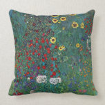Farmergarden Sunflower And Apple Tree by Klimt Throw Pillow