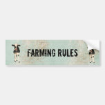 Farming Rules Cow Bumper Sticker
