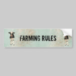 Farming Rules Cow Bumper Sticker bumper stickers