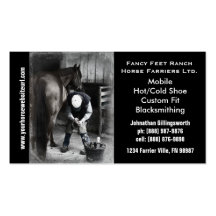 Farrier - Horseshoe Horse Hoof Services. Business Cards
