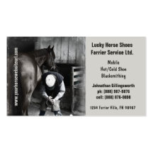 Farrier - Horseshoe Horse Hoof Services. Business Card