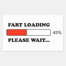 Fart loading rectangle sticker