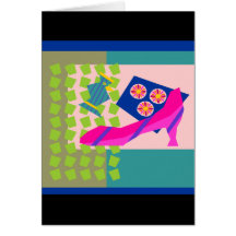 Fashion Bird with High Heel Greeting Card