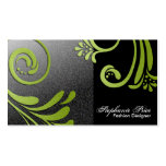 Fashion Designer Business Card - Green & Black
