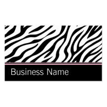 Fashion Designer Zebra Print Hair Stylist Salon Business Card Templates