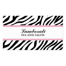 Fashion Hair Stylist Salon Spa Elegant Zebra Print Business Card