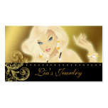Fashion Jewellery Pretty Blonde Woman Gold Business Cards