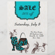 Fashion Purse Boot Zebra Leopard Sale Personalized Flyer