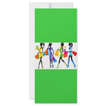 Fashion Shopping Girls Illustration Customized Rack Card