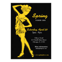 Fashion Show (Gold) Custom Invitation