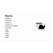 Fast as a speeding snail business card templates