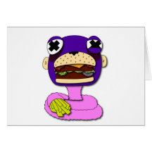 FASTFOOD MONKEY GREETING CARD