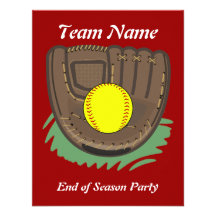 Fastpitch Softball Glove Invitations