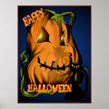 Fat Pumpkin and Black Kitty Poster