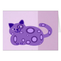 Fat Purple Cat  blank card