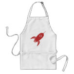 Fat Retro Rocket Ship Red Apron