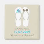 fatfatin Beach Aqua Flip Flops Save The Date Magnets