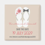 fatfatin Beach Hibiscus Flip Flops Save The Date Magnets