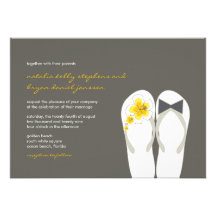 fatfatin Beach Hibiscus Flip Flops Wedding Invitat Invite