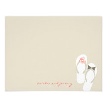 fatfatin Beach Pink Flip Flops Thank You Card Custom Invitations